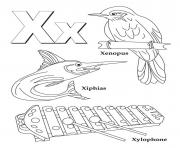Printable words of x alphabet sc582 coloring pages