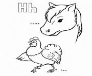 horse and hen alphabet s printable9249