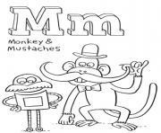 mustaches and monkey free alphabet sdae2
