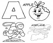 alphabet s printable apple airplane and astronoute3af