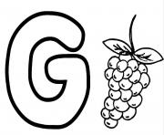 coloring pages alphabet g for grapesb4fb
