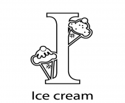 kids alphabet color pages i for ice cream0e8d