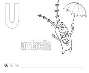 spongebob plankton with umbrella alphabet s free22d6