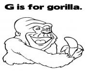 coloring pages alphabet g is for gorilla animal67ce