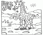 Printable giraffe having leaves animal sfdca coloring pages