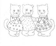 three pregnant kittens animal coloring pagesf6df