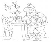 coloring pages of santa claus delivering presents into a pit7878