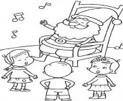 santa listening kids singing christmas printable s2057