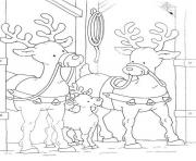 family of reindeer free coloring christmas pages34bf