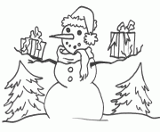 printable s christmas snowman and presents357a