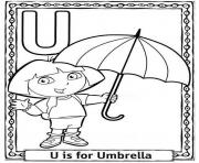 dora cartoon alphabet s free umbrella2b65