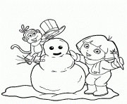 dora and boots make snowman s winter942e