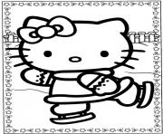 skating hello kitty coloring pagee1d2
