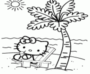 hello kitty enjoying summer4010 coloring pages