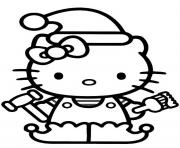 Printable hello kitty christmas elf s55fd coloring pages