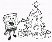 coloring pages of christmas tree and spongebob9343