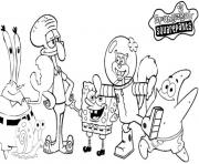 spongebob all characters coloring pagee6a5