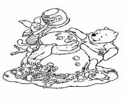 winter  pooh and piglet making snowmanb999