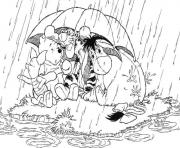 pooh and friends under an umbrella page947d
