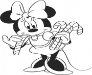 Printable minnie mouse candy cane s of christmas9279 coloring pages