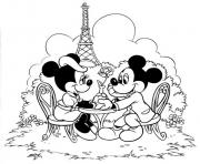 Printable mickey and minnie in paris disney 66a1 coloring pages