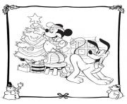 Printable mickey decorating christmas tree disney 349e coloring pages