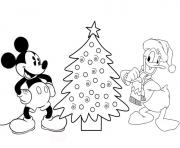 donald and mickey by christmas tree disney e277