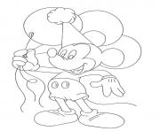 Printable mickey holds balloons disney 899f coloring pages