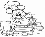Printable mickey making cake disney dea7 coloring pages