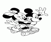 minnie and mickey on skate coloring board page1108