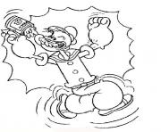 Printable popeye turn into strong 01ed coloring pages