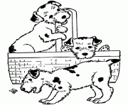 three cute puppies coloring page955d