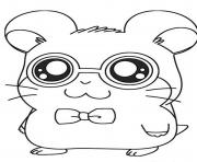 cute dexter hamtaro coloring pages