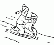 winter kids sledding together7435