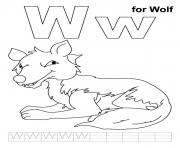 Printable wolf free alphabet coloring pages