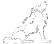 Printable cartoon animal howling wolf coloring pages