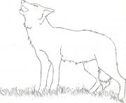 Printable easy howling wolf coloring pages