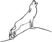 Printable simple howling wolf coloring pages