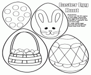 Printable hunt for eggs on easter coloring pages