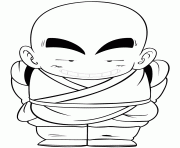 funny krillin dragon ball for kids coloring page