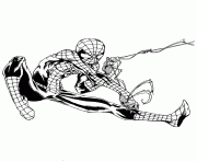 spider man swinging web colouring page