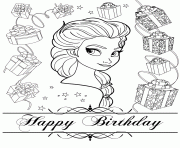 happy birthday from elsa colouring page