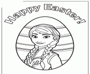 princess anna happy easter colouring page