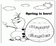 disney frozen olaf spring easter colouring page