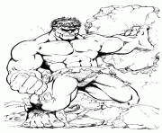 Printable strong incredible hulk breaking rock coloring pages