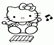 hello kitty playing xylophone