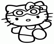 hello kitty in swimsuit and goggles