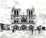 city drawing notre dame