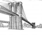 city coloring adult new york pont brooklyn