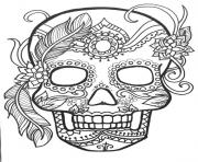 Printable sugar skull adult flower coloring pages